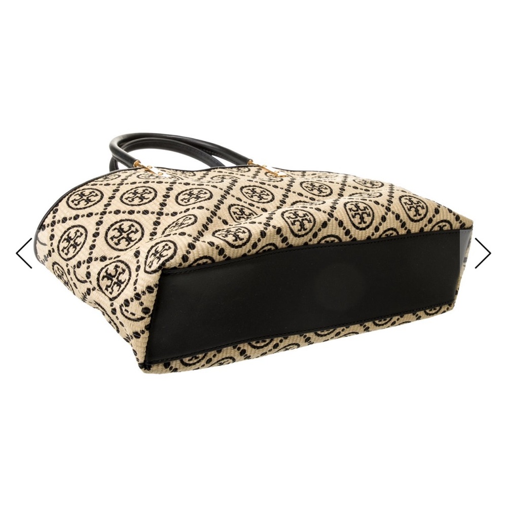 tory burch Black and Cream Tote Bag